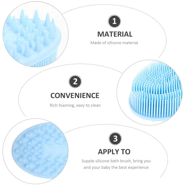 2 Pcs Bath Bathroom Scrubber Silicone Body with Handle