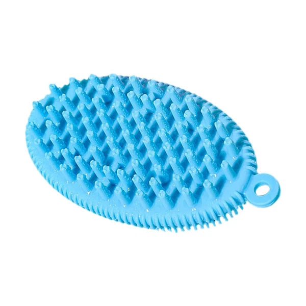 Bath Brush Child Man Dry Brushing Body Hand Held Silicone Scrubber