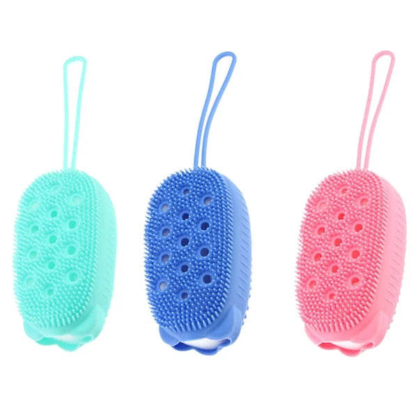 3pcs Body Quick Foaming Brush Bath Silicone Rubbing Brush