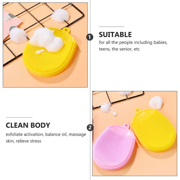 3pcs Silicone Bathing Brushes Skin Massager Cleaning Tools Rubbing Brushes
