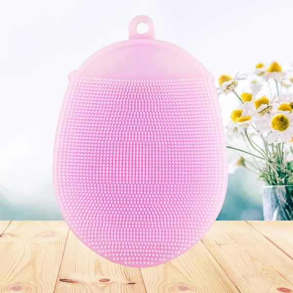 2 Pcs Silicone Bath Brush Exfoliating Shower Brush Silicone Bath Scrubber