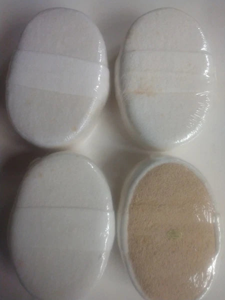 (4) Natural Loofah  Pad Body Sponges Skin  Scrubbers with BROWN SPOTS other USES