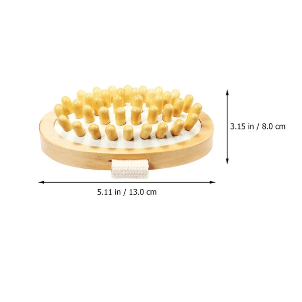 1PC Body Bath Massage Nursing Brush Compact No Handle Massage Brush (Wood Color)