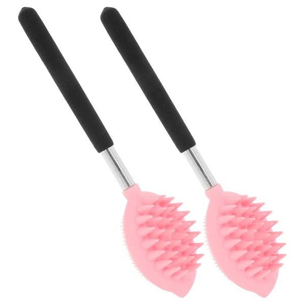 2pcs Body Bathing Brush Silicone Back Scrubber Bath Massaging Brush Bathroom