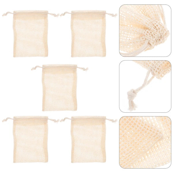 5PCS Exfoliating Mesh Soap Pouch Bathing Accessories Mesh Soap Saver Body Scrubs