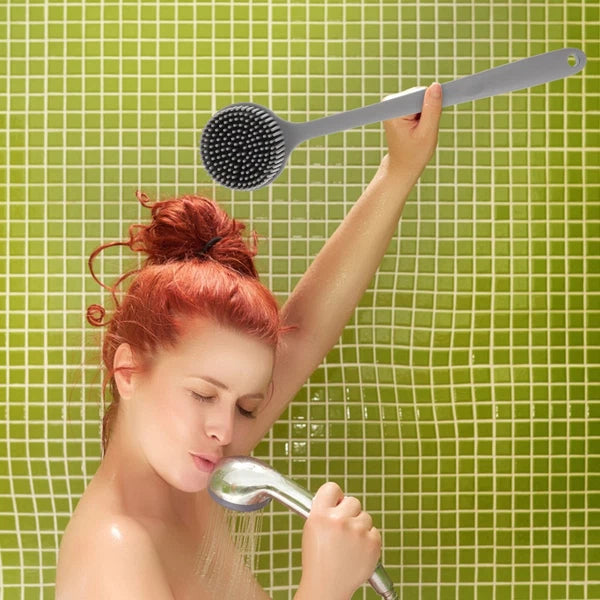 Silicone Bath Brush Back Scrubber for Shower Long Handle