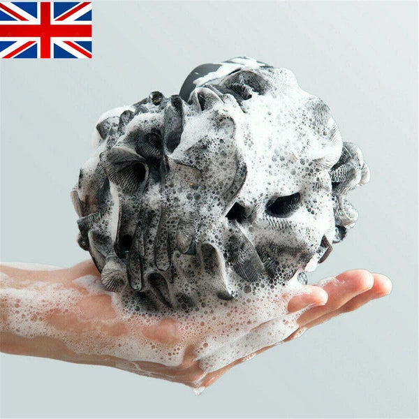 Black Charcoal Flower Body Sponges Shower Brush Bath Loofah Scrubber Large Ball