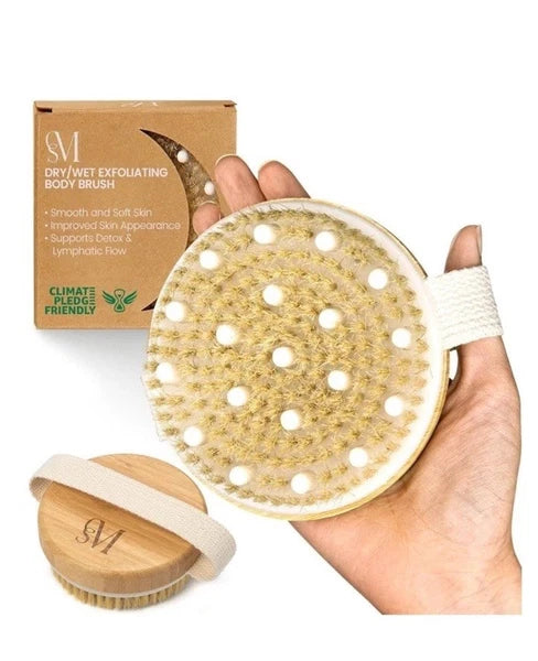 CSM Dry Body Brush Natural Bristle Exfoliating Brush With Strap NEW