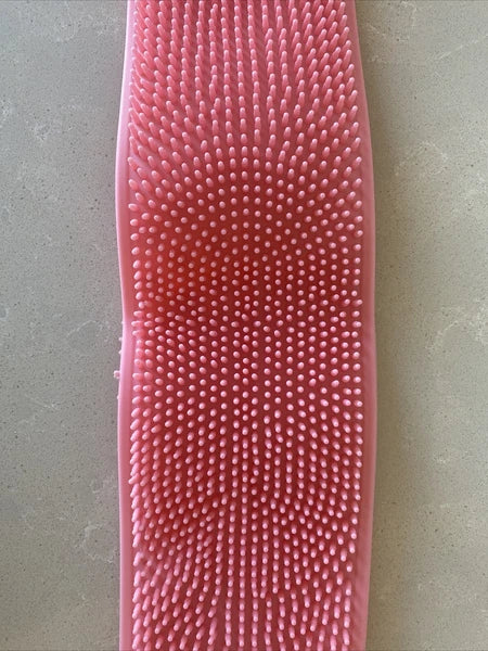 2 Pack - Silicone Body, Back and Foot Scrubber Brush for Shower/Bath 30" - Pink