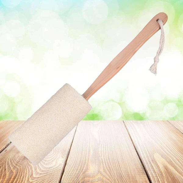 Wooden Loofah Bath Brush Back Scrubber for Shower Exfoliating Sponges