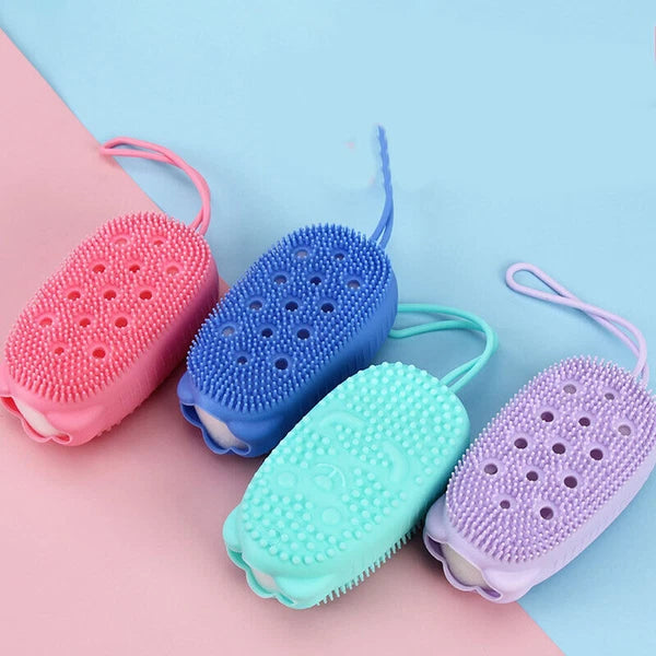 Soft Silicone Shower Brush Body Wash Bath Exfoliating Skin Scrubber Massage Bath