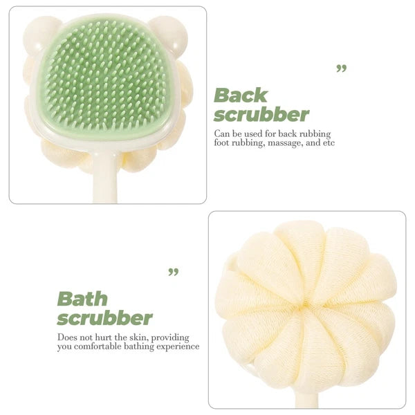 Back Rub Brush Bath Scrubber for Body Exfoliator Long Handle Wash