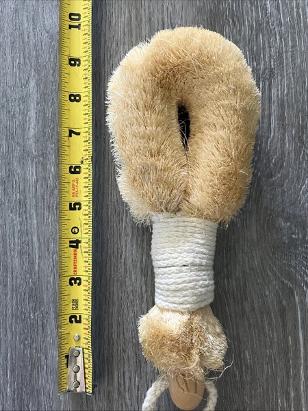 NEW CSM Agave & Lotus Wood & Rope Natural Vegan Lymphatic Massage Dry Body Brush