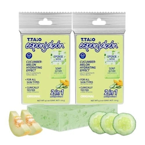 2-Pack T.Taio Esponjabon Soap Sponge Cleansing Shower Scrubber & Bath Wash Scrub