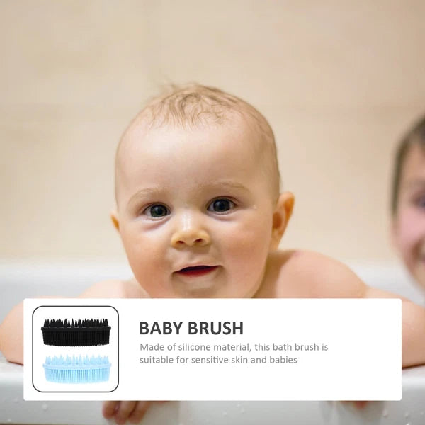 2 Pcs Bath Bathroom Scrubber Silicone Body with Handle