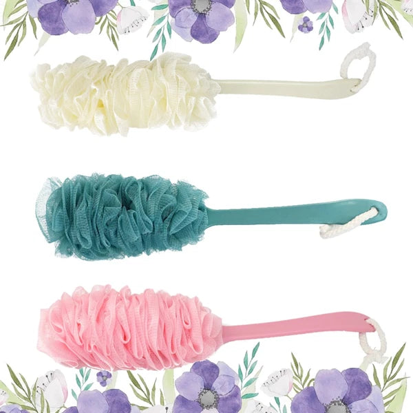 3pcs Long Handle Bath Brush Bathroom Shower Ball Shower Bath Back Brush Back