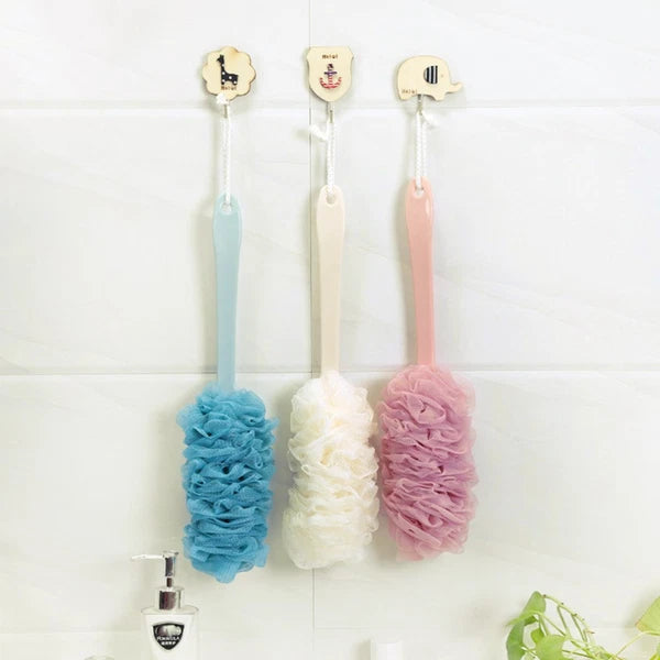 2 Pcs Rub The Back Bath Flowers Exfoliating Body Brush Scrubber for