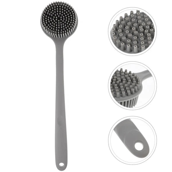 Silicone Bath Brush Back Scrubber for Shower Long Handle