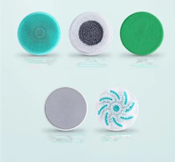 Electric Bath Body Shower Brush Long Handle Back Massage Cleaning w/5 brush