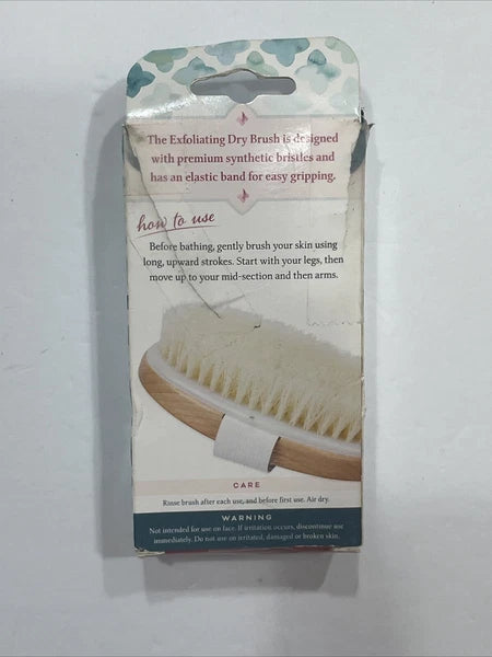 Exfoliating Dry Brush For Softer Smoother Skin With Elastic Band Premium Bristle