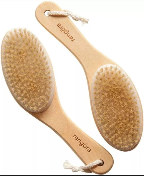 Dry Body Brush Brushing Exfoliating, Lymphatic Drainage Scrubbing