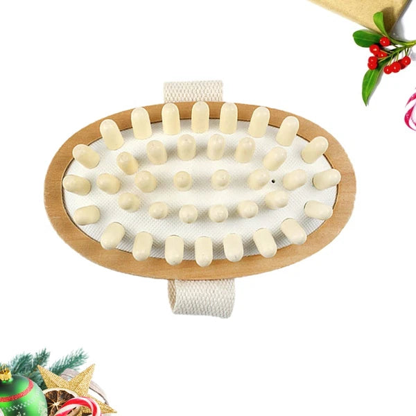 Spa Massager Handheld Wooden Cushion Body Brush For Women Brown 12.8 X 4 X 1 cm