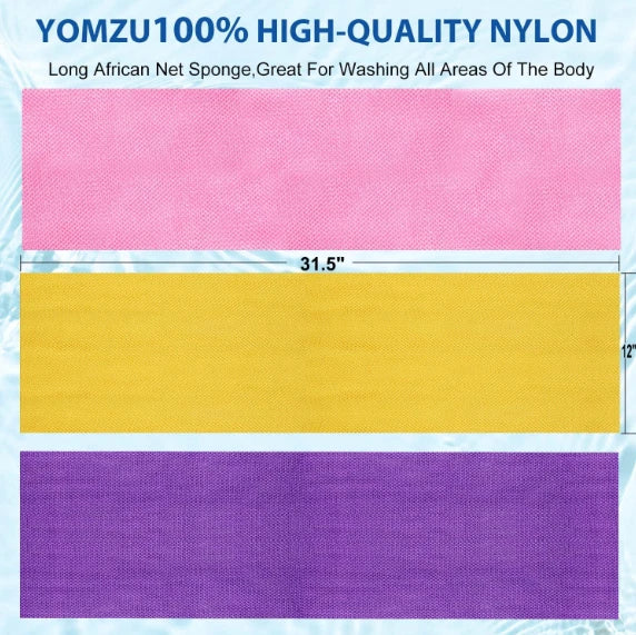 6× African Net Sponge Exfoliating Bath Long Sponge Shower Body Back Scrubber USA